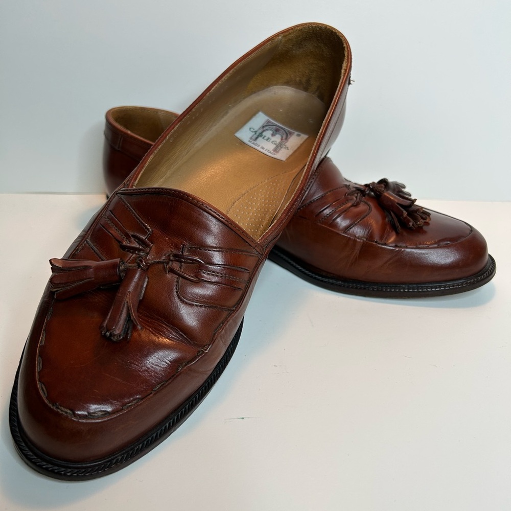 Cable & Co Brown Italian Leather Tassel Loafers Size 10D